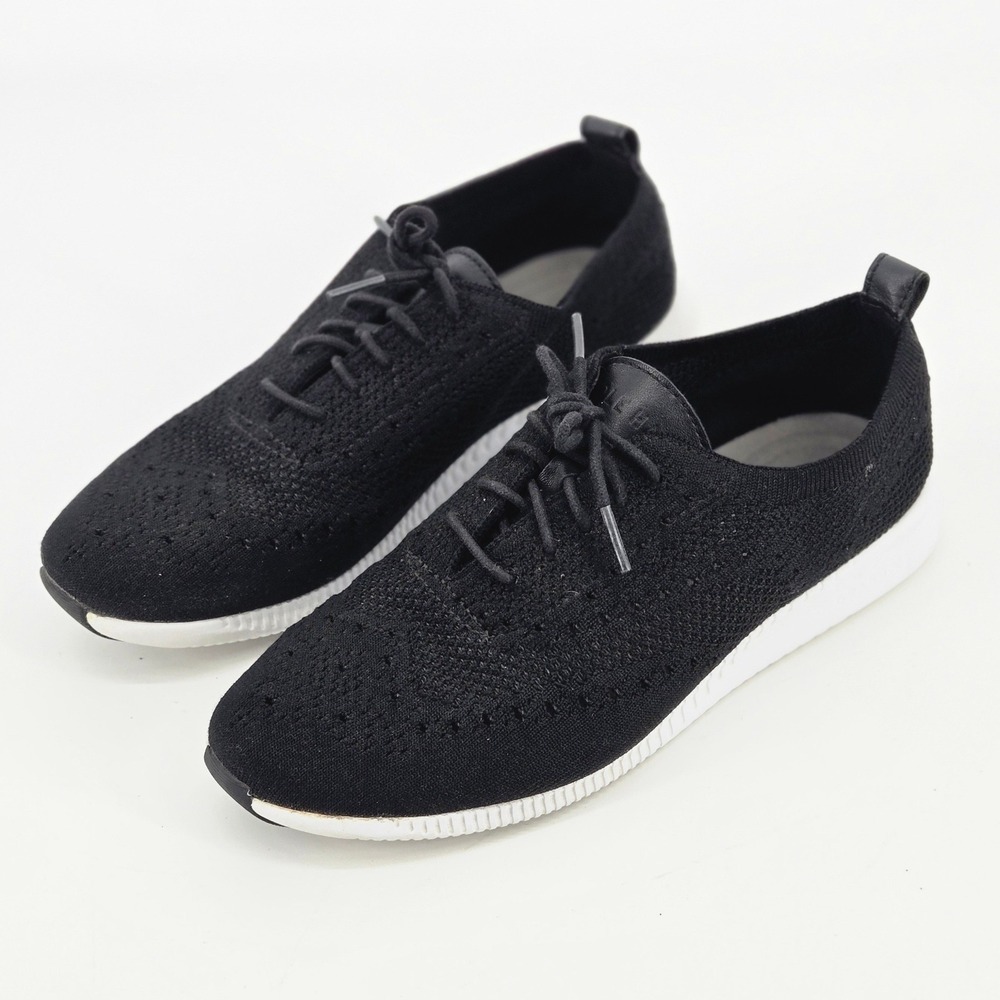 Cole Haan 2.ZERØGRAND Stitchlite Knit Wingtip Oxford Sneakers Black Women's 8.5